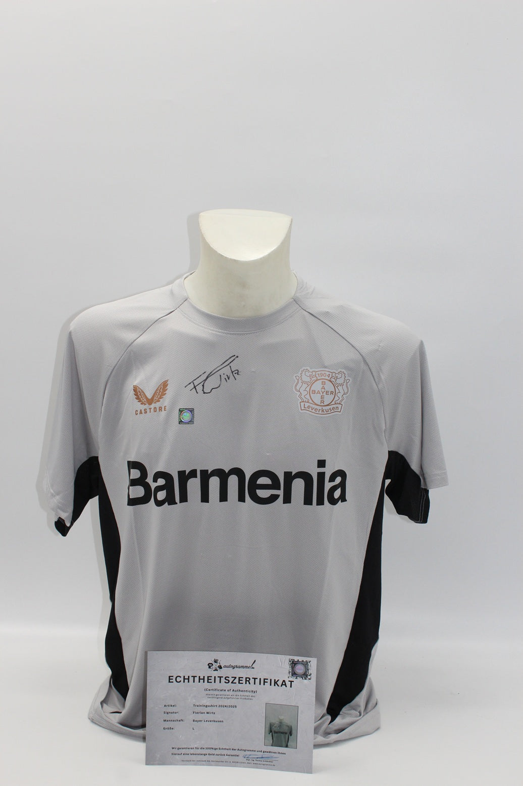 Bayer Leverkusen 24/25 Trainingsshirt Florian Wirtz signiert Castore L