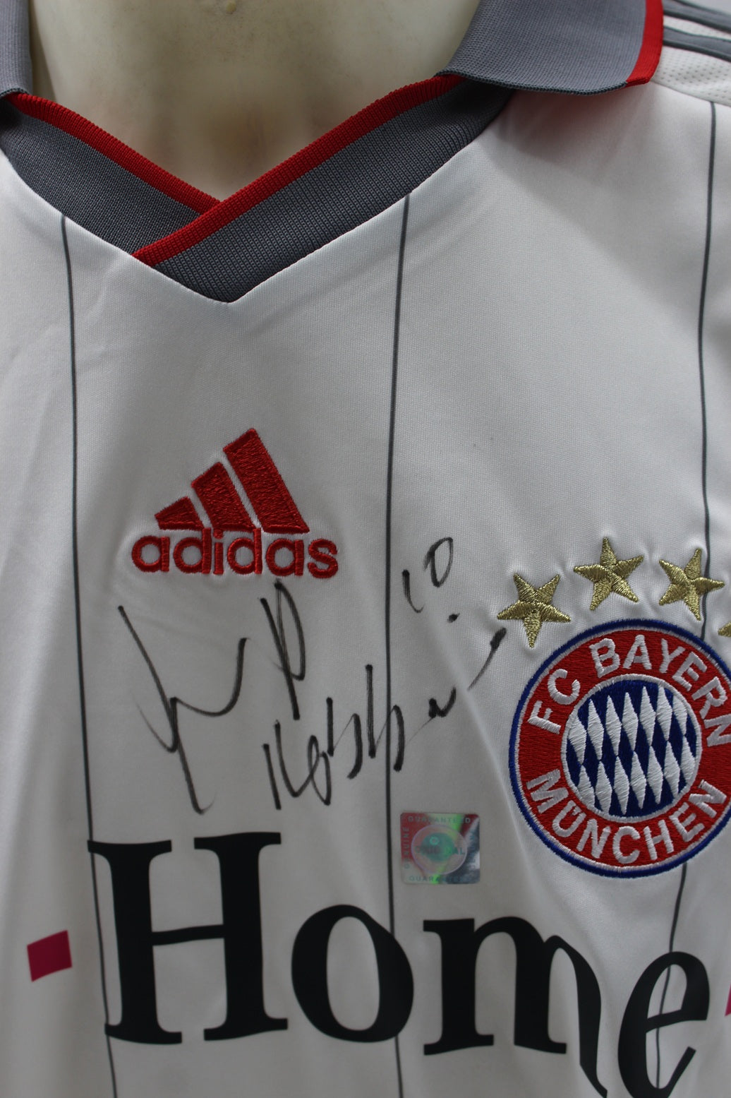 Bayern München 2009/2010 Trikot Arjen Robben signiert Autogramm Adidas COA XL