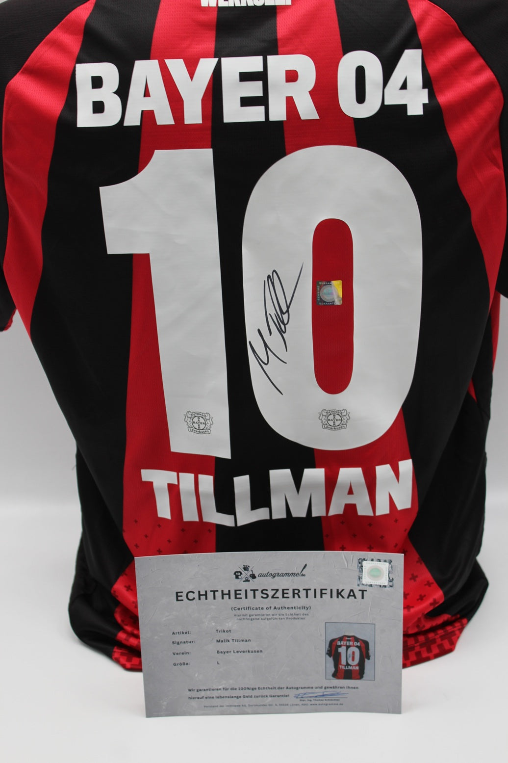 Bayer Leverkusen 26/27 Trikot Malik Tillman signiert New Balance COA Autogramm L