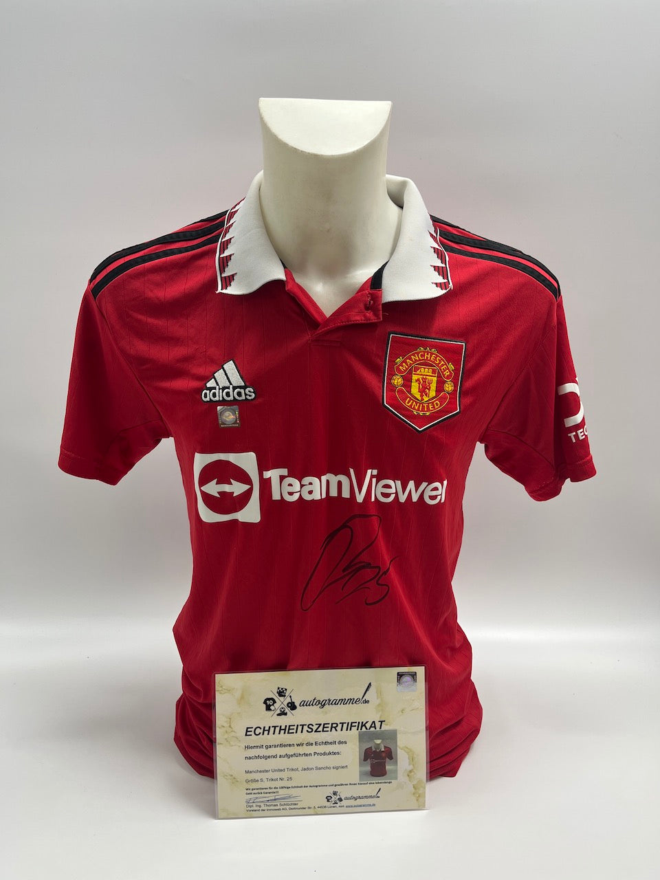 Manchester United Trikot Jadon Sancho signed autograph adidas coa s