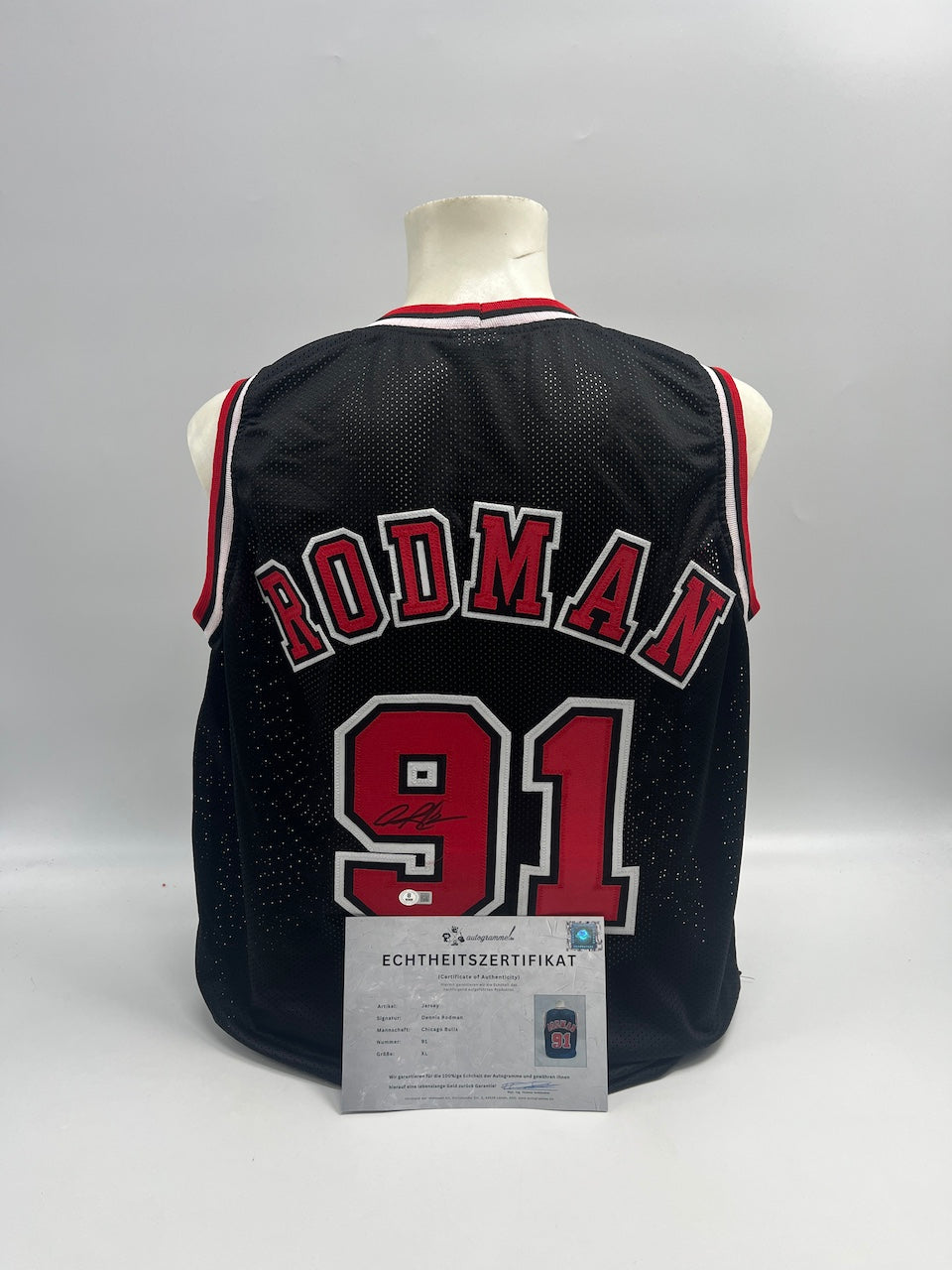 Chicago Bulls Jersey Dennis Rodman signiert NBA Basketball neu COA XL