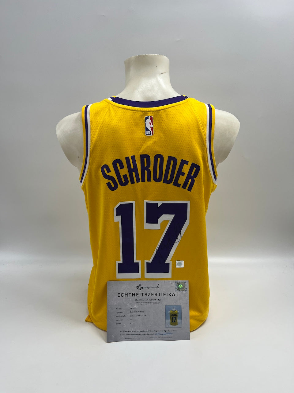 Los Angeles Lakers Jersey Dennis Schröder signiert NBA Basketball COA S