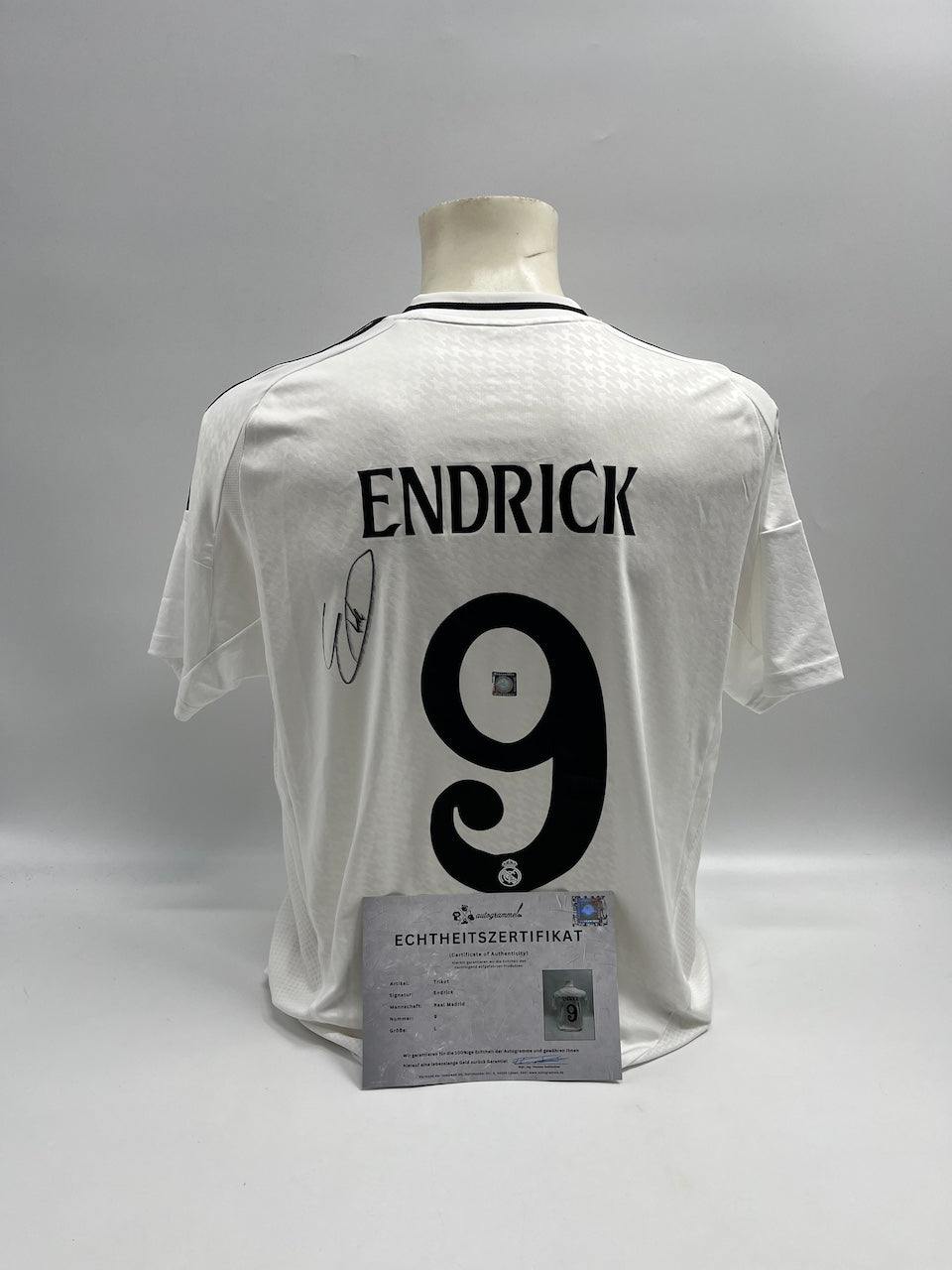 Real Madrid Trikot Endrick signiert Autogramm Adidas COA L