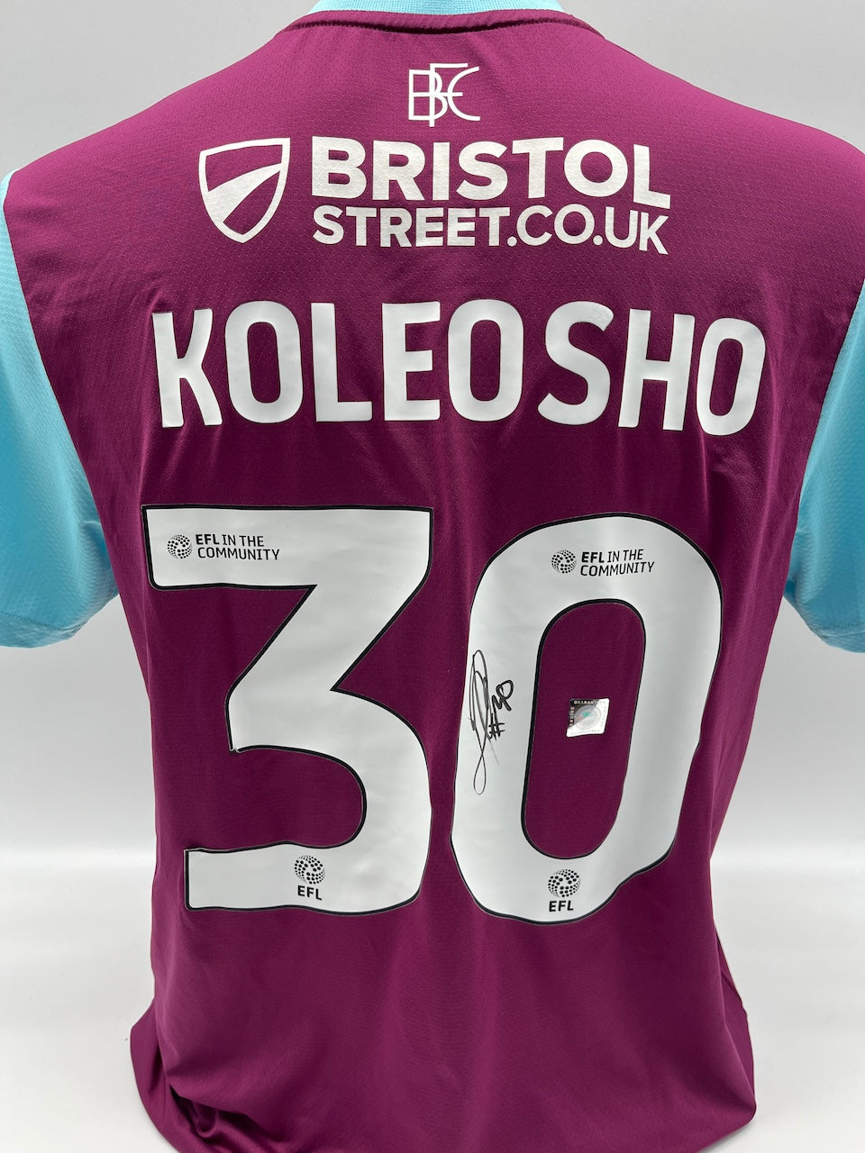 FC Burnley Trikot Luca Koleosho signiert Autogramm Fußball England COA M