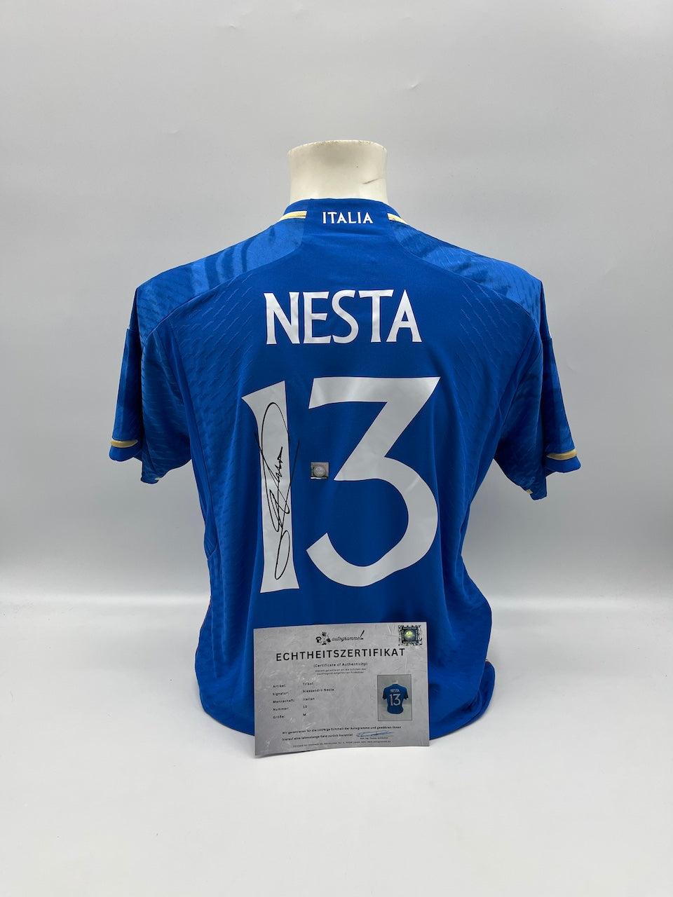Italien Trikot Alessandro Nesta signiert Autogramm Puma COA M