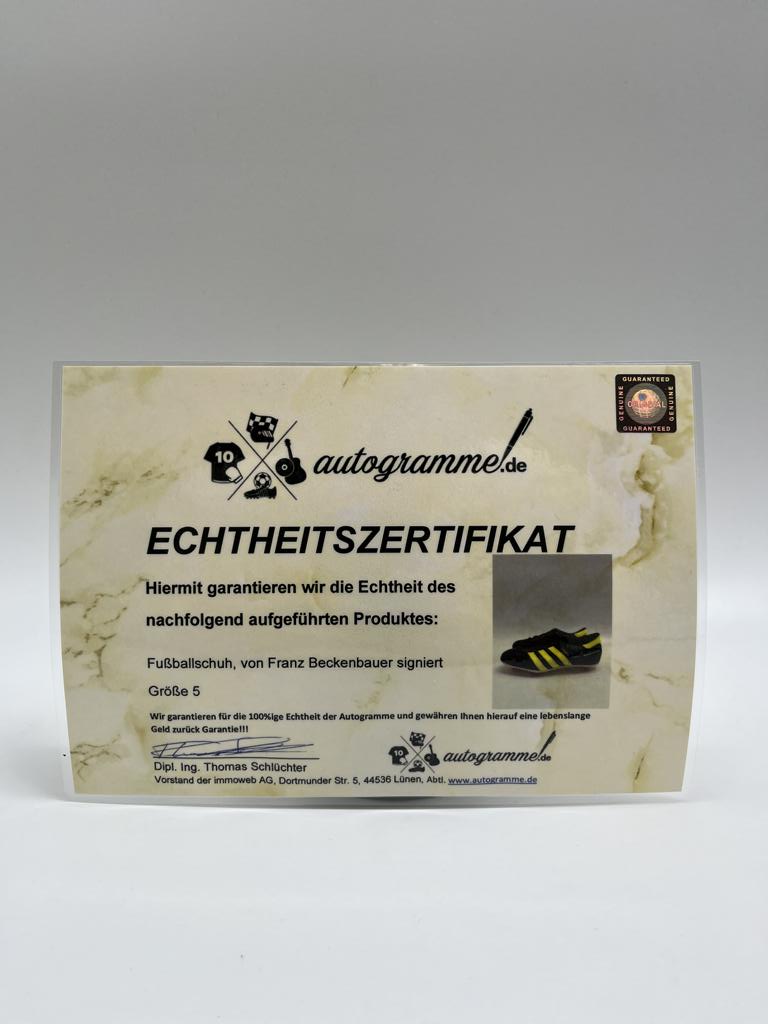 Football shoe Franz Beckenbauer signed football autograph shoe 5