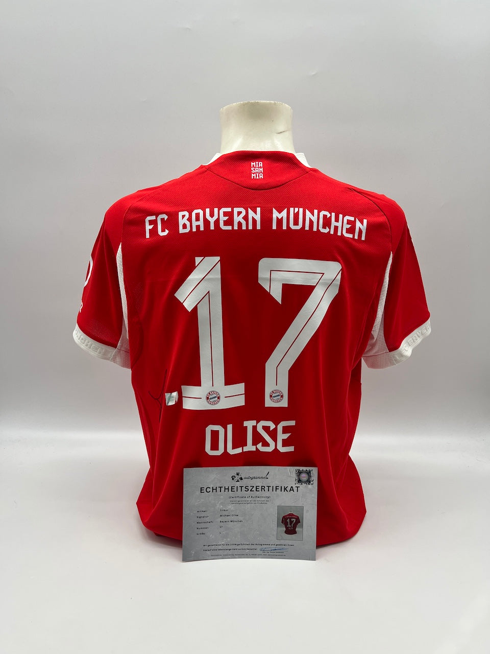 Bayern München Authentic-Trikot Michael Olise signiert Autogramm Adidas COA L
