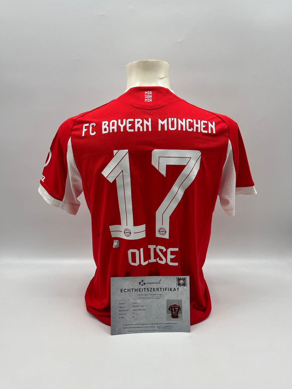 Bayern München Authentic-Trikot Michael Olise signiert Autogramm Adidas COA M