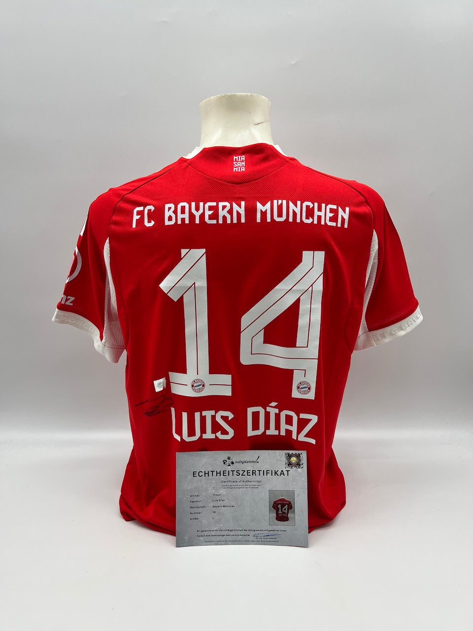 Bayern München Authentic-Trikot Luis Diaz signiert Autogramm Adidas COA L