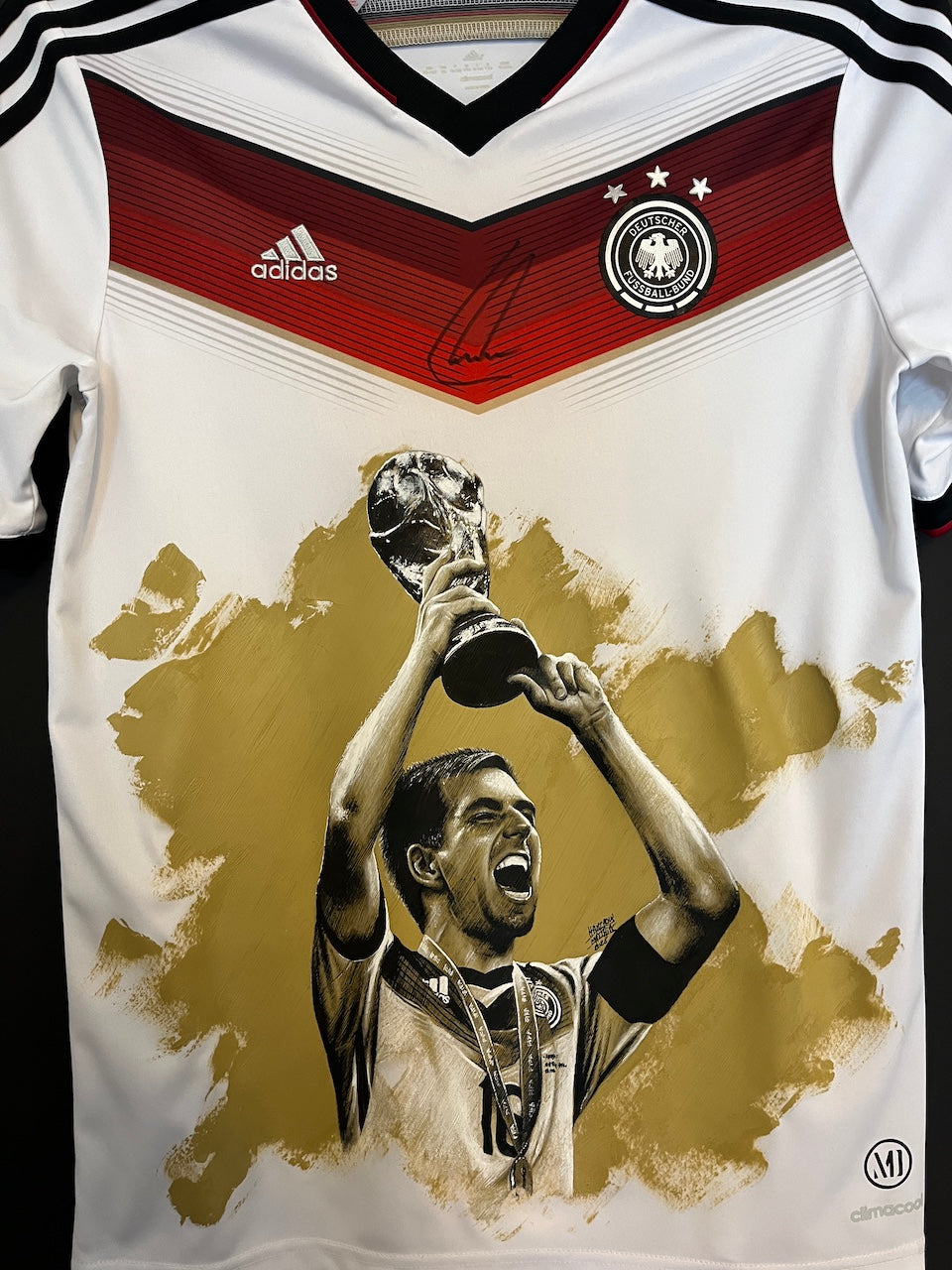 Deutschland Trikot Portrait Philipp Lahm handgemalt und signiert FCB 176