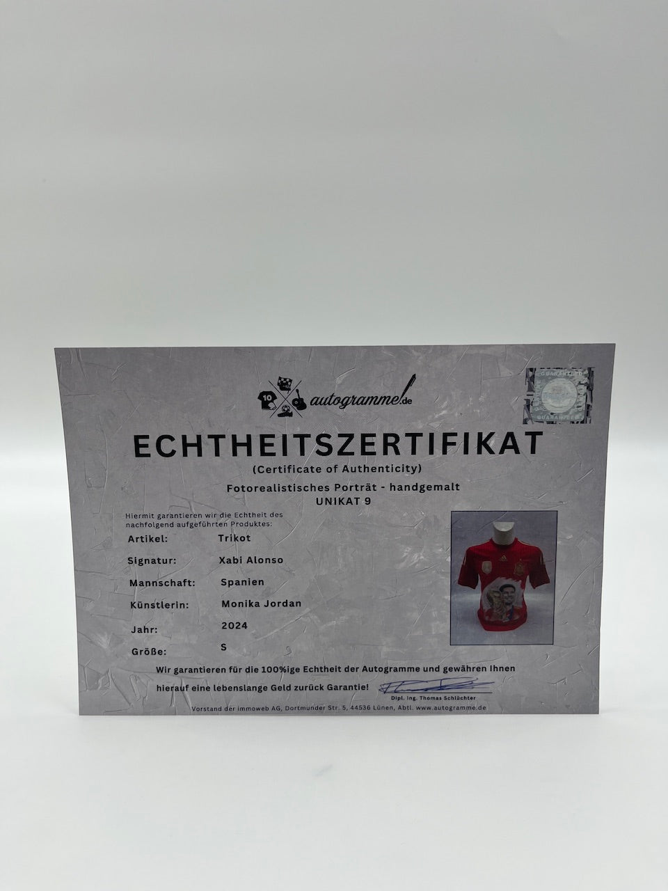 Spanien Trikot Portrait Xabi Alonso handgemalt und signiert S