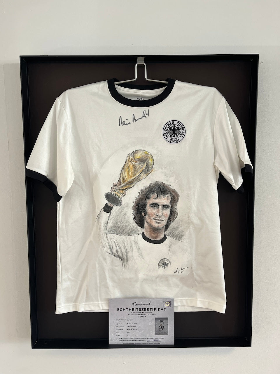 DFB jersey portrait Rainer Bonhof hand painted and signed in the context l