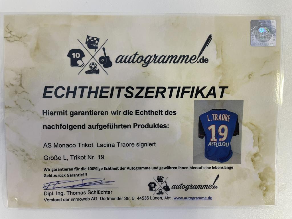 As Monaco jersey lacina traore signed France Nike autograph foot