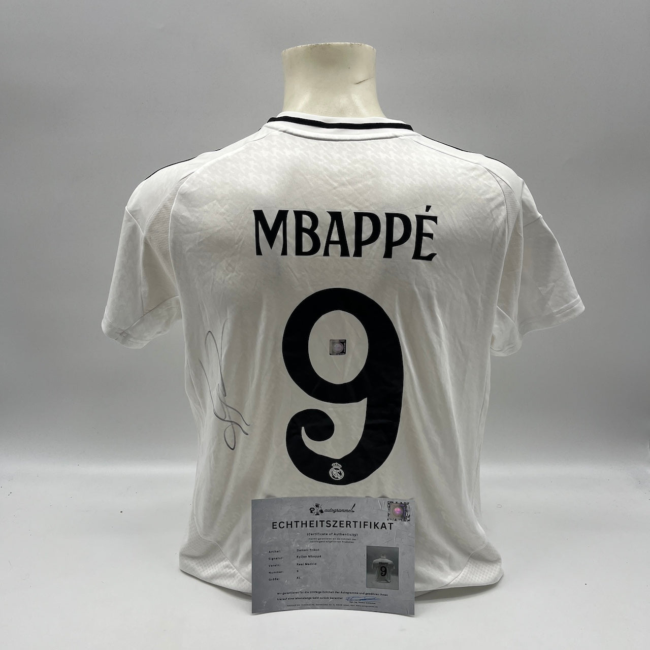 Real Madrid Trikot Kylian Mbappe signiert Autogramm Adidas COA XL