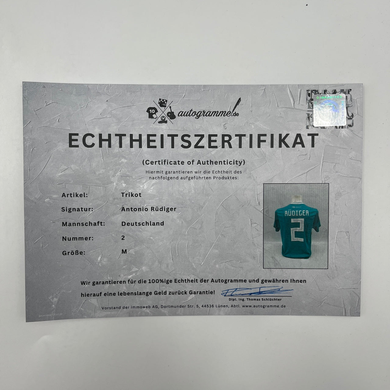 DFB Trikot Antonio Rüdiger signiert Autogramme Adidas COA neu M