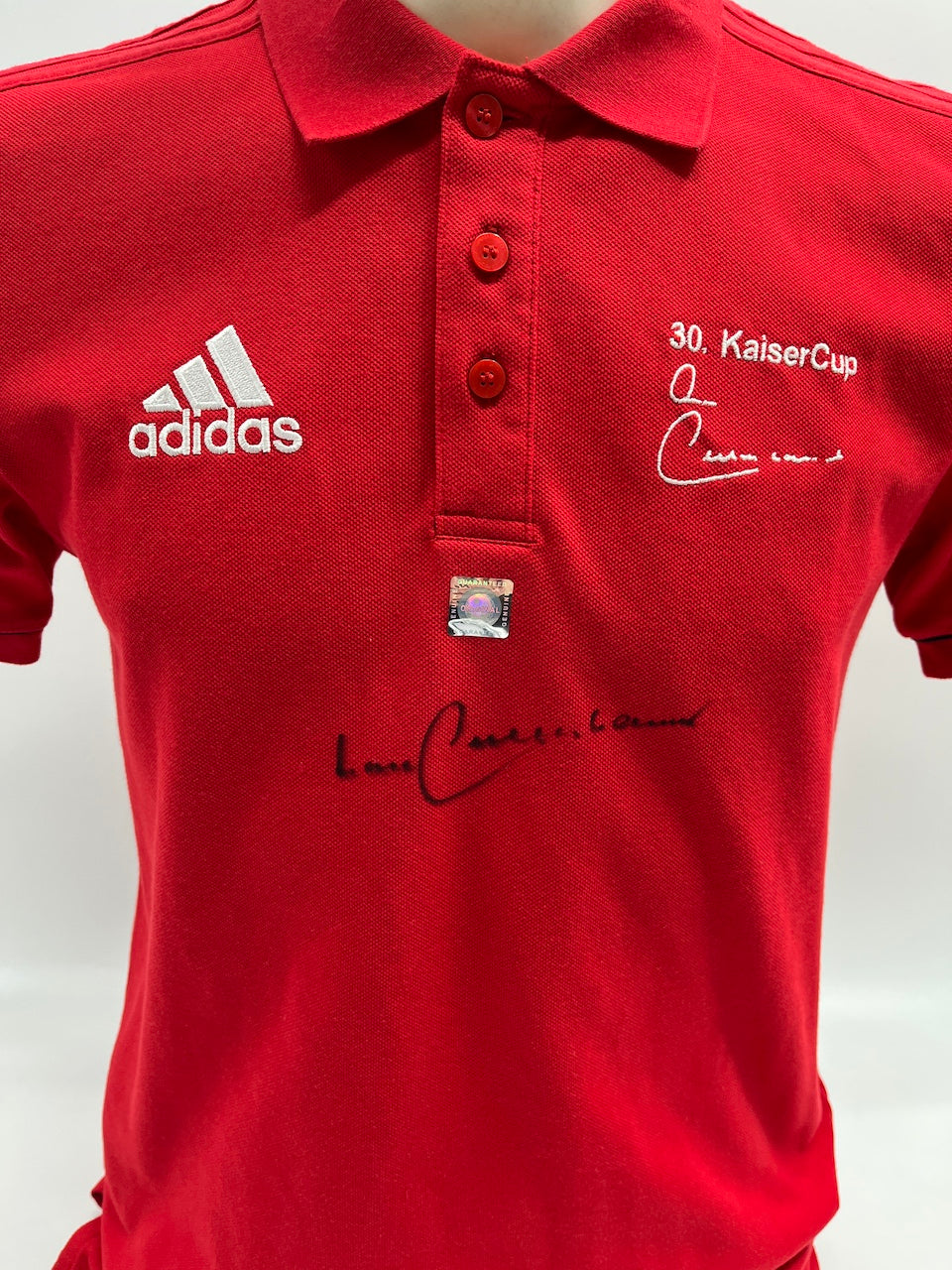 Adidas Poloshirt Franz Beckenbauer signiert Autogramm COA S