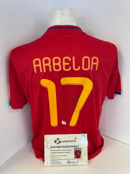 Spanien Trikot Alvaro Arbeloa signiert Adidas Neu Spanien L