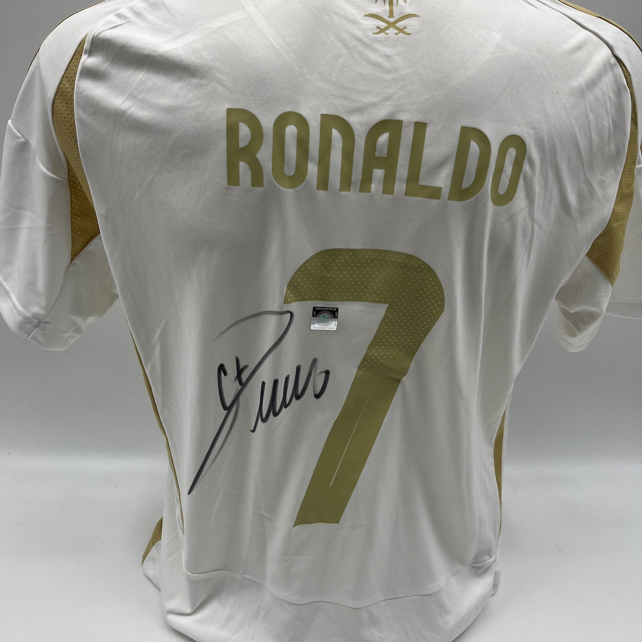 Al Nassr FC Trikot Cristiano Ronaldo signiert Autogramm Fußball weiß M