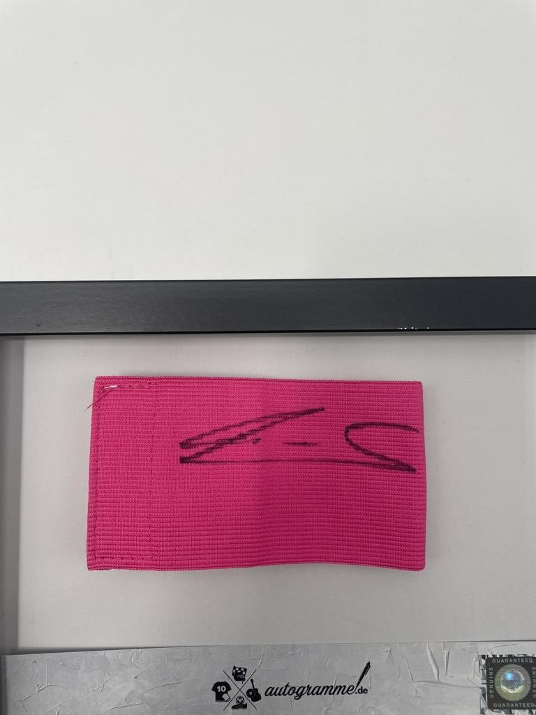 Captain's armband signed by Leroy Sane in a Bayern Munich autograph frame