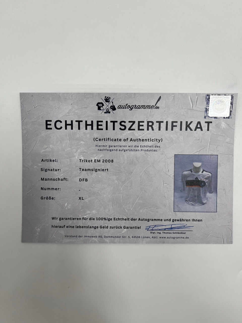 Deutschland Trikot EM 2008 Teamsigniert Autogramm Adidas DFB XL