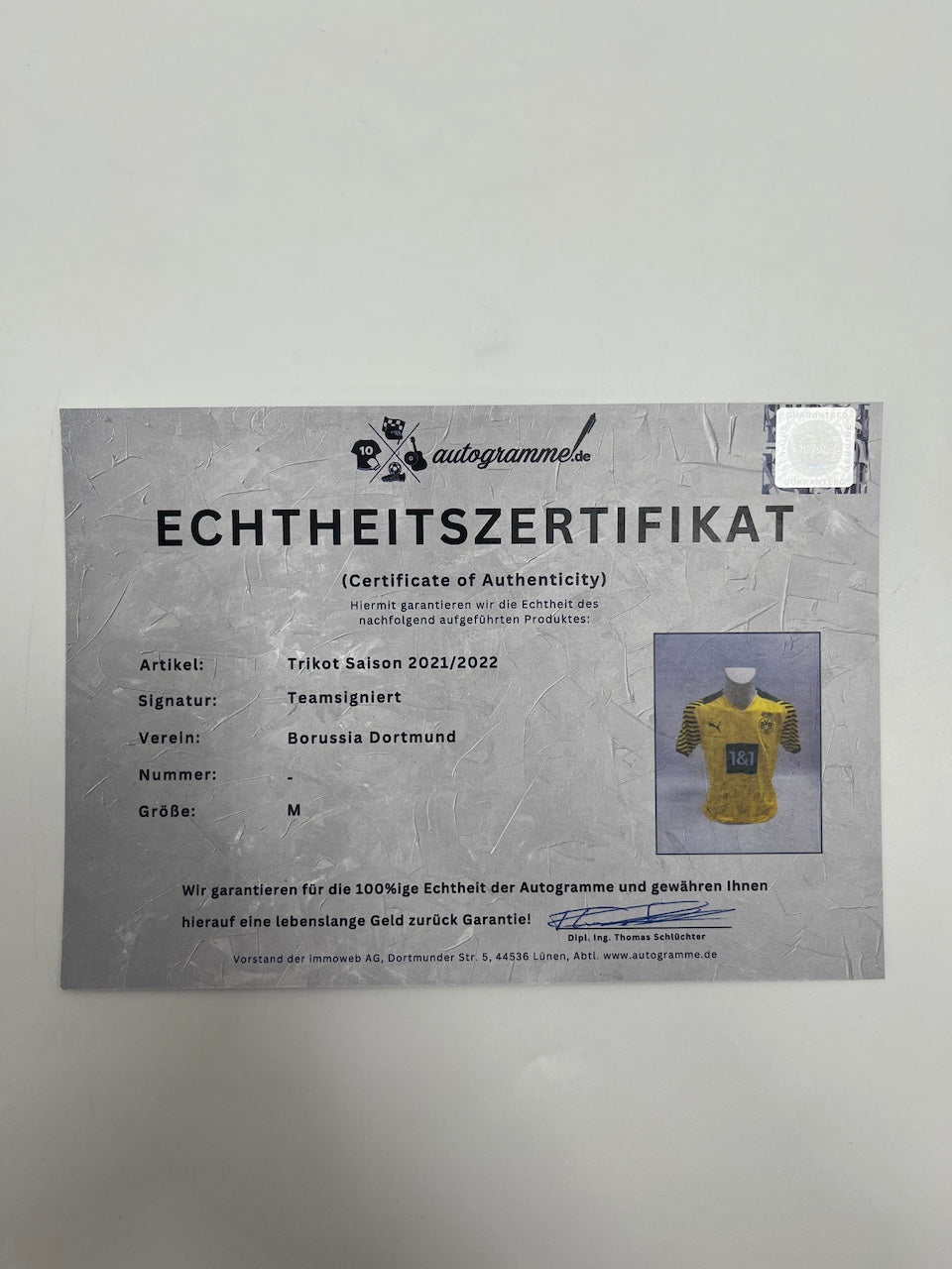 BVB jersey 2021/2022 team signed Borussia Dortmund Jude Bellingham Puma M