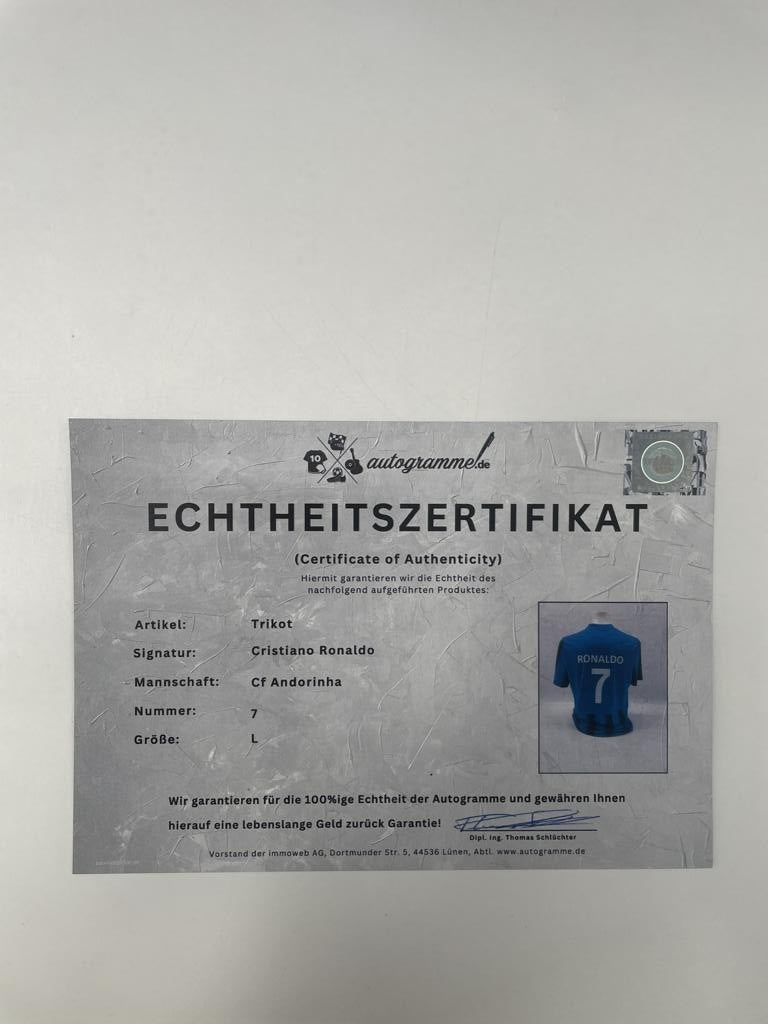 CF Andorinha Trikot Cristiano Ronaldo signiert Autogramm CFA Fußball COA L