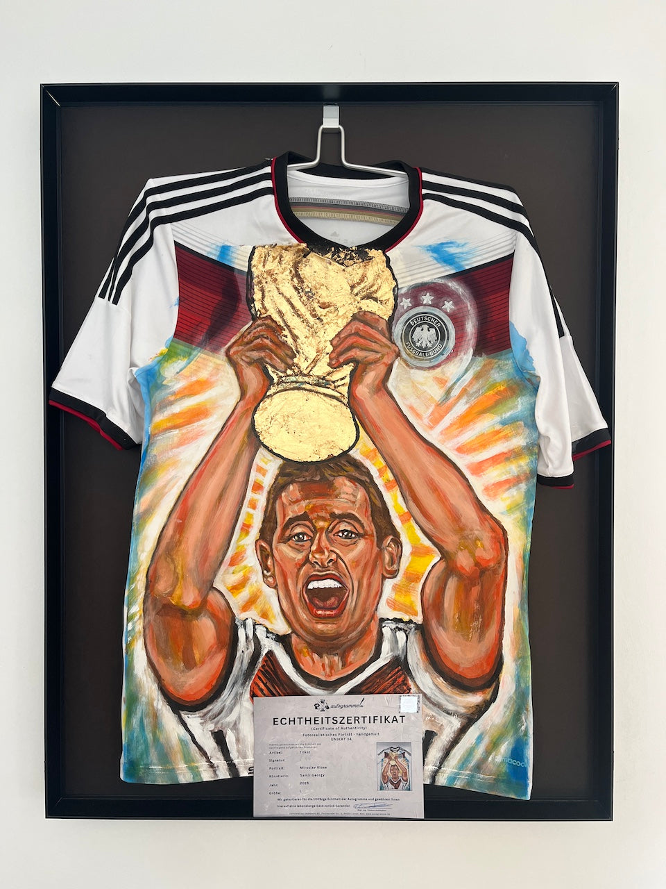 Deutschland Trikot Portrait Miroslav Klose handgemalt Adidas DFB XL