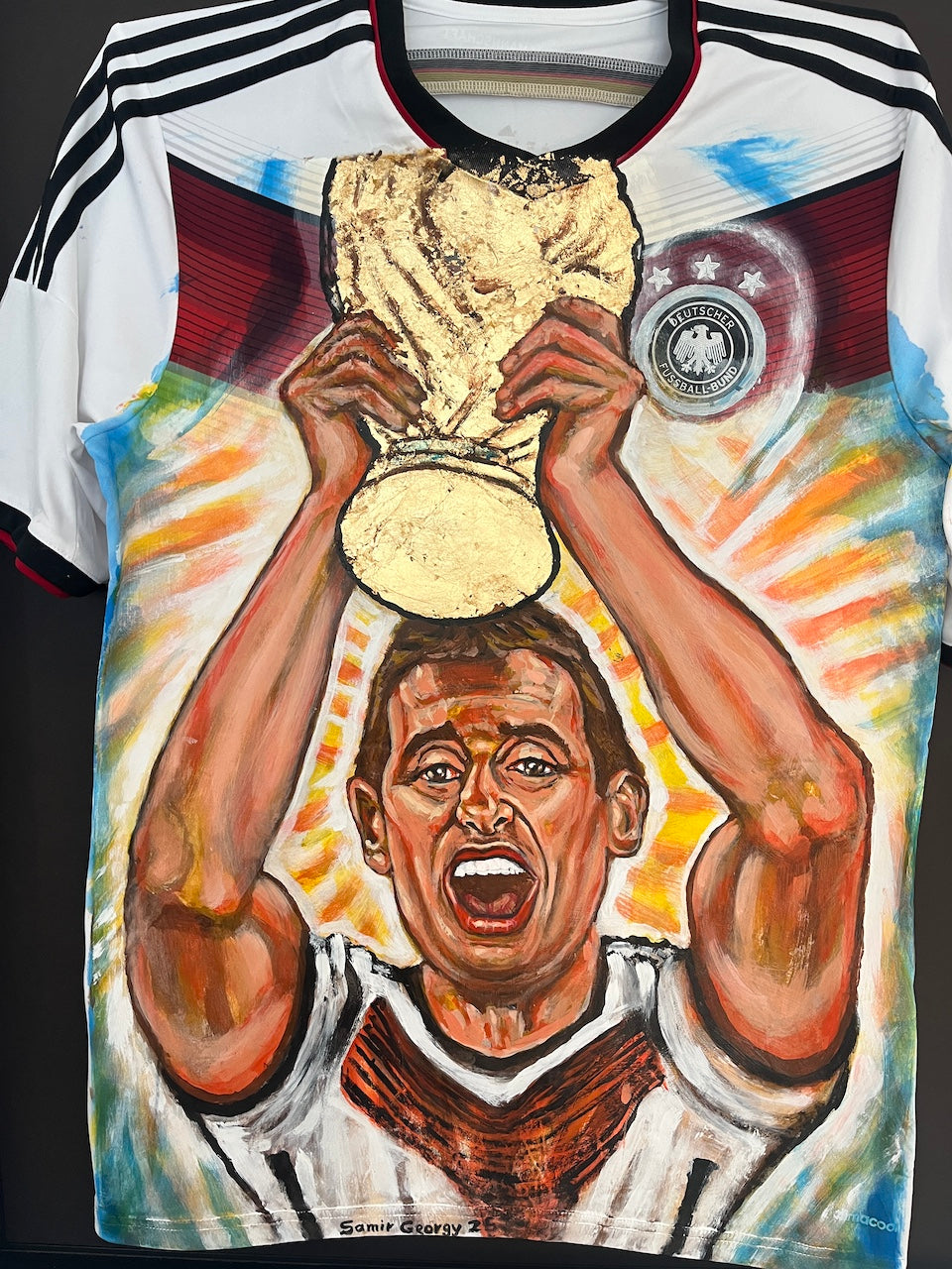Deutschland Trikot Portrait Miroslav Klose handgemalt Adidas DFB XL