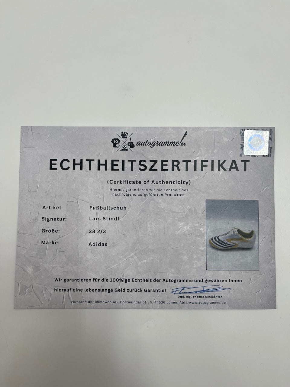 Fußballschuh Lars Stindl signiert Fußball Bundesliga Adidas