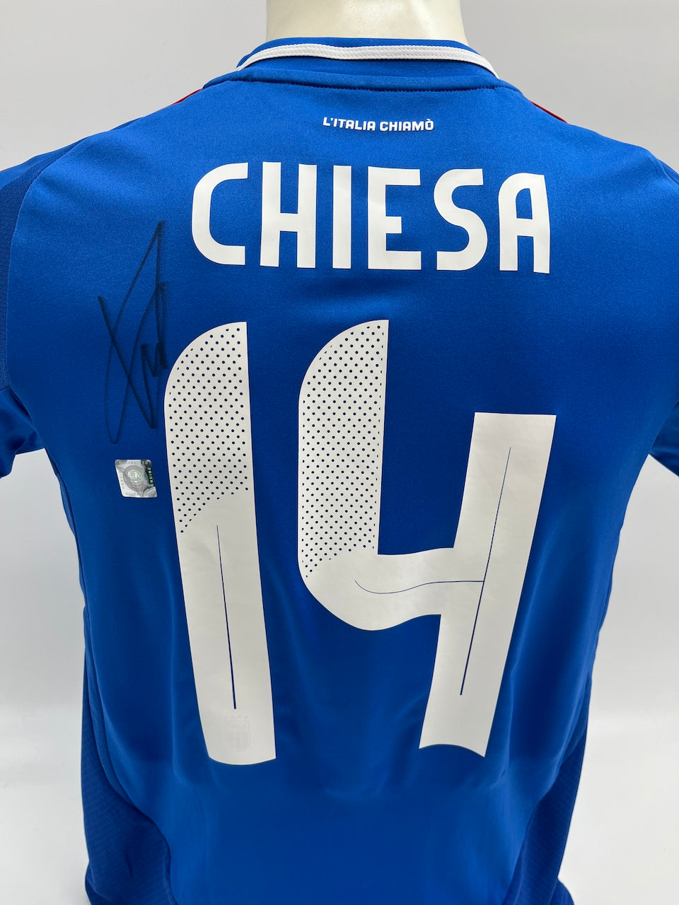 Italy jersey federico chiesa signed autograph adidas new s