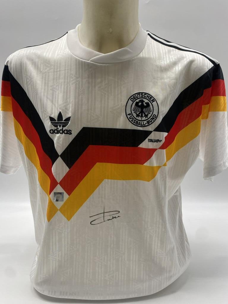 DFB Repro Jersey Stefan Reuter signed Adidas COA Germany Autograph L