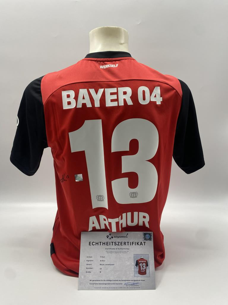 Bayer Leverkusen Trikot Arthur Augusto signiert Autogramm Bundesliga COA M