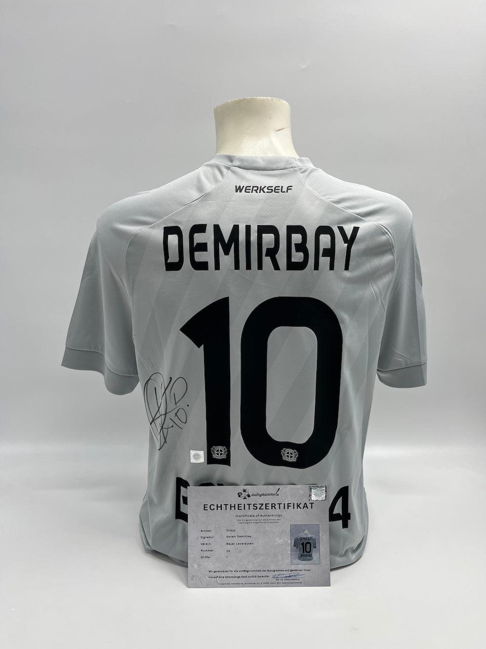 Matchvorbereitetes Bayer Leverkusen Spielertrikot Kerem Demirbay signiert L