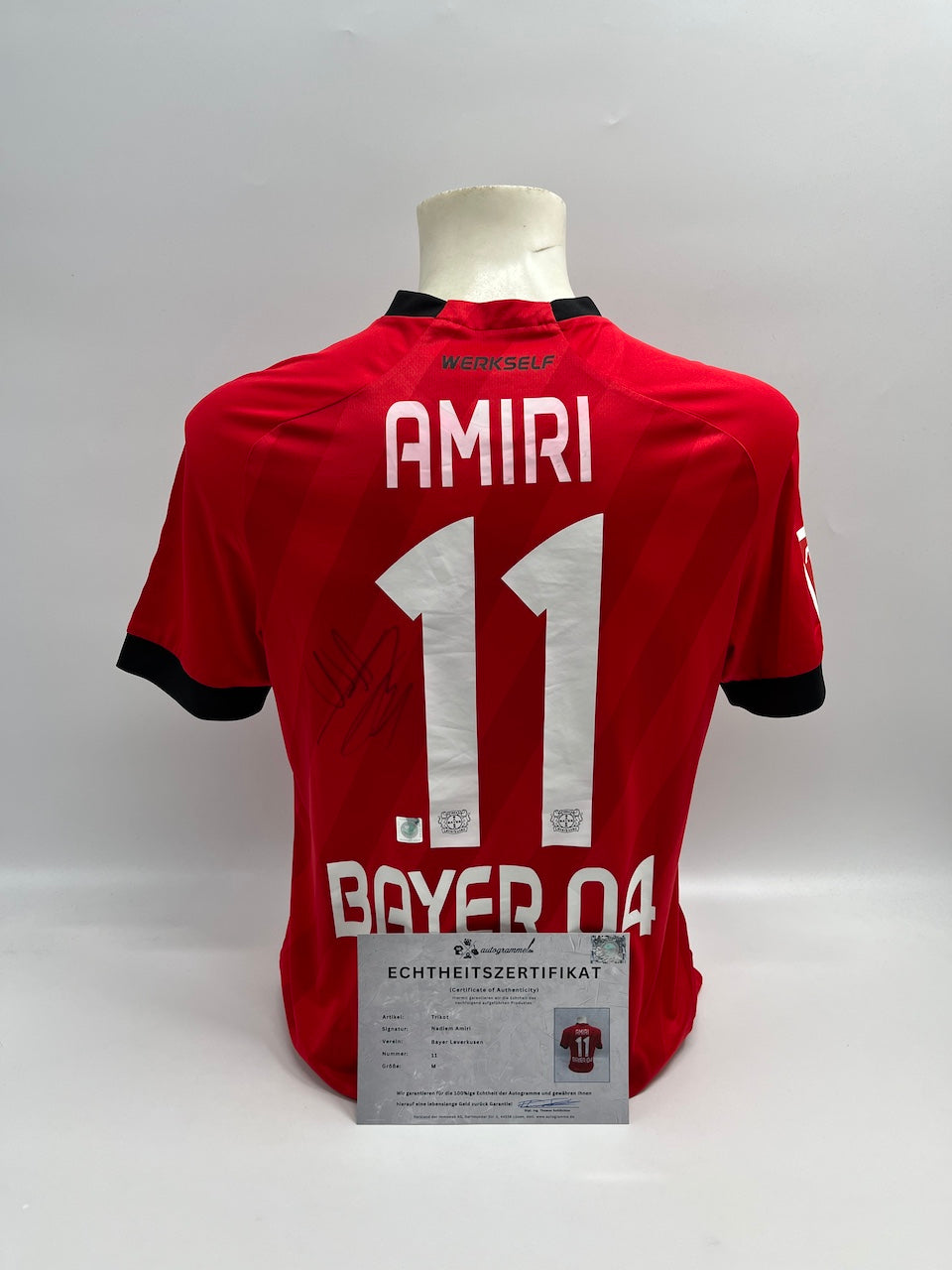 Match prepared Bayer Leverkusen player jersey nadiem amiri signed M