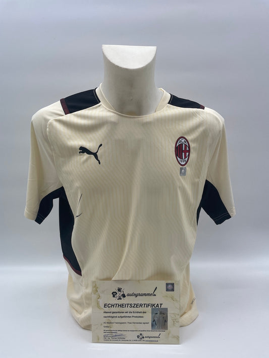 AC Mailand Trainingsshirt Theo Hernandez signiert Italien Autogramm Fußball L