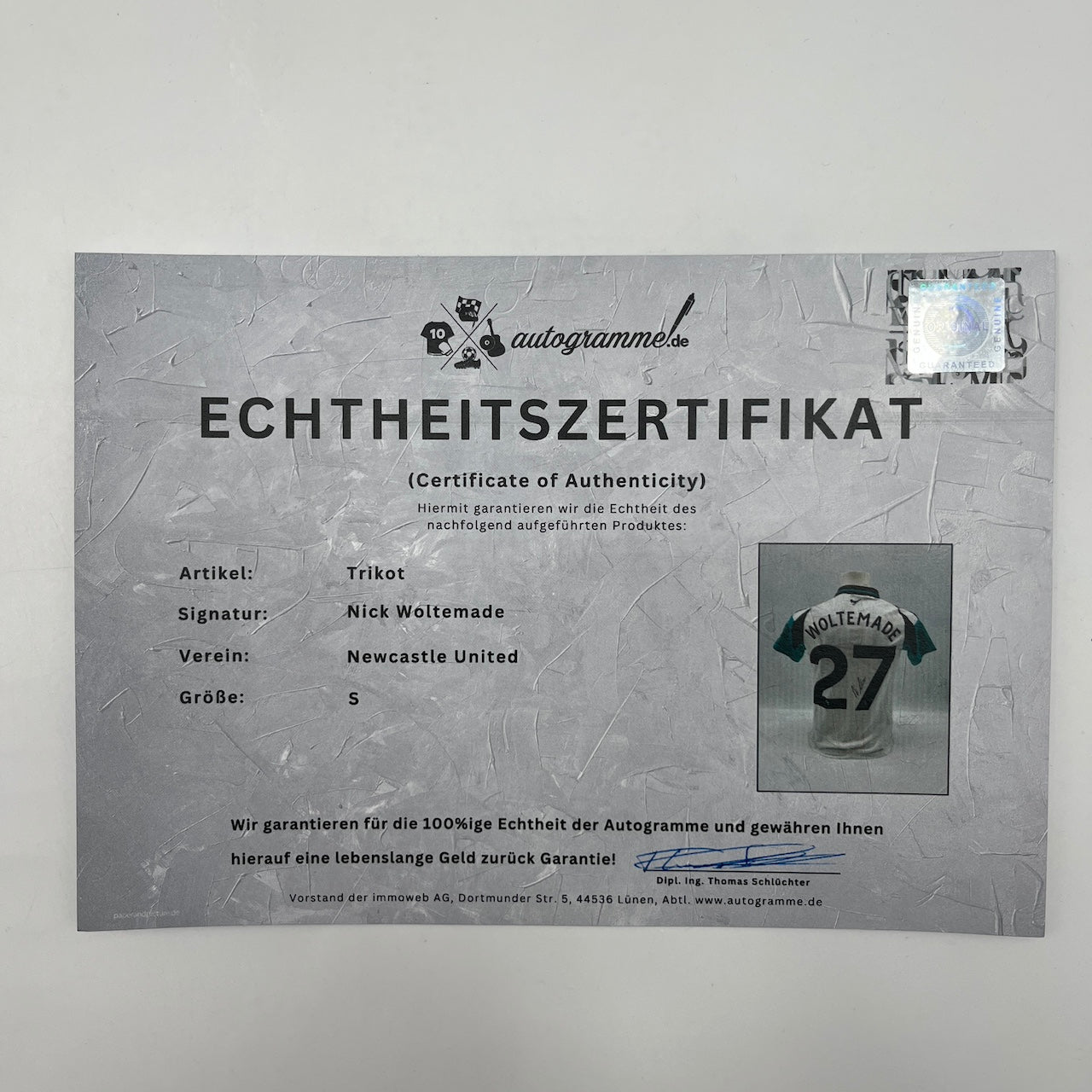Newcastle United Trikot Nick Woltemade signiert Autogramm Fußball Adidas S
