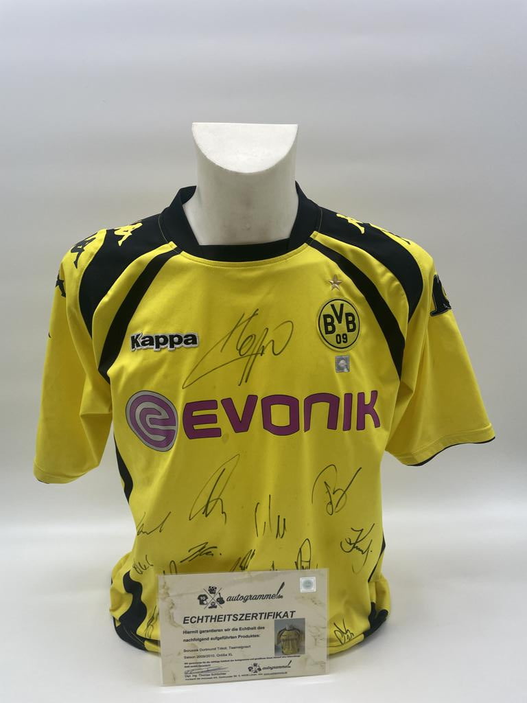 BVB Trikot 2009/2010 team signed Borussia Dortmund Coa Puma Bundesliga XL