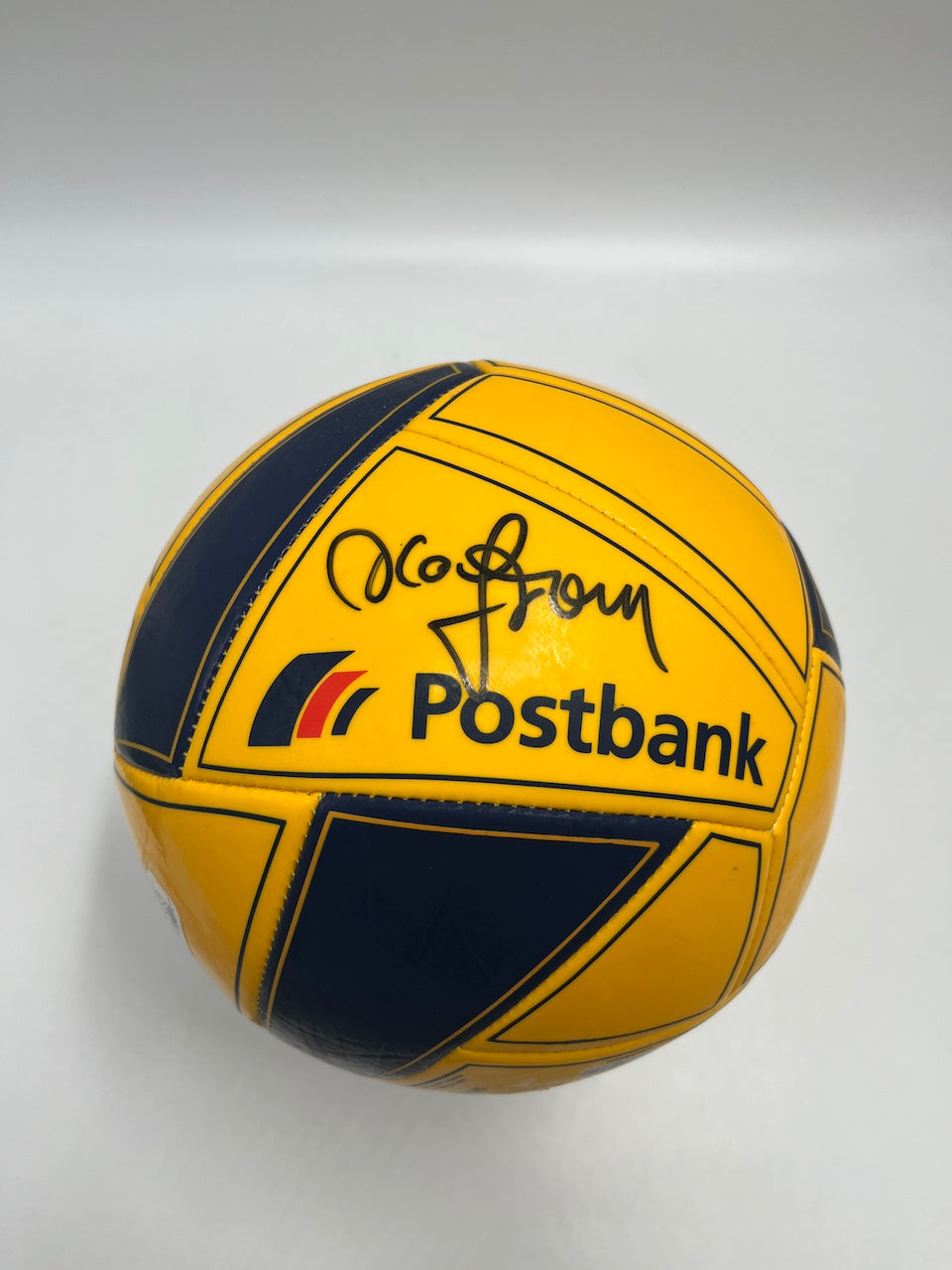 Football Olaf Thon signed Postbank Schalke autograph ball