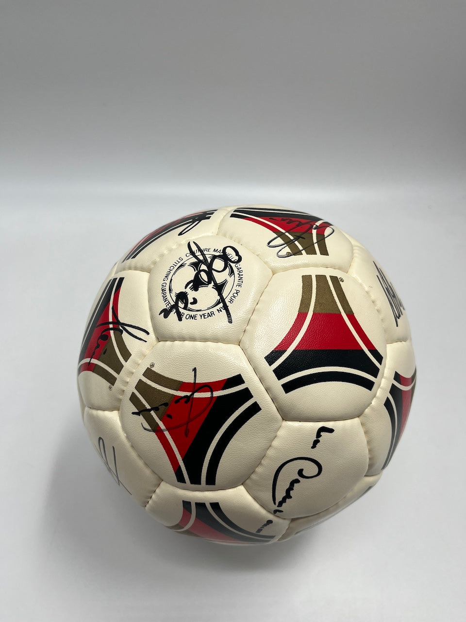 Football team signed World Cup 1990 in showcase dfb signature autograph adidas ball