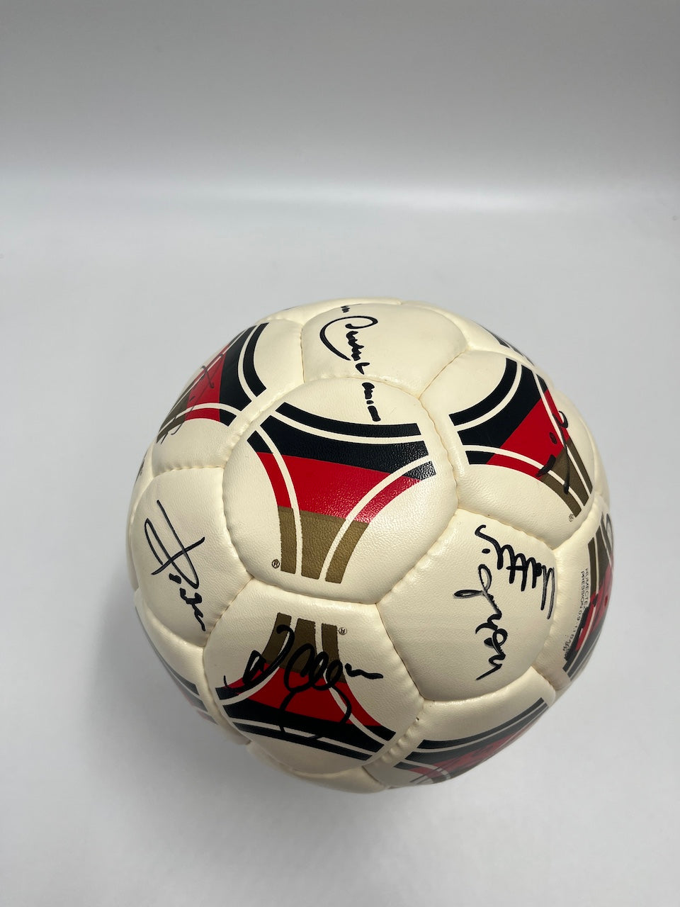 Football team signed World Cup 1990 in showcase dfb signature autograph adidas ball