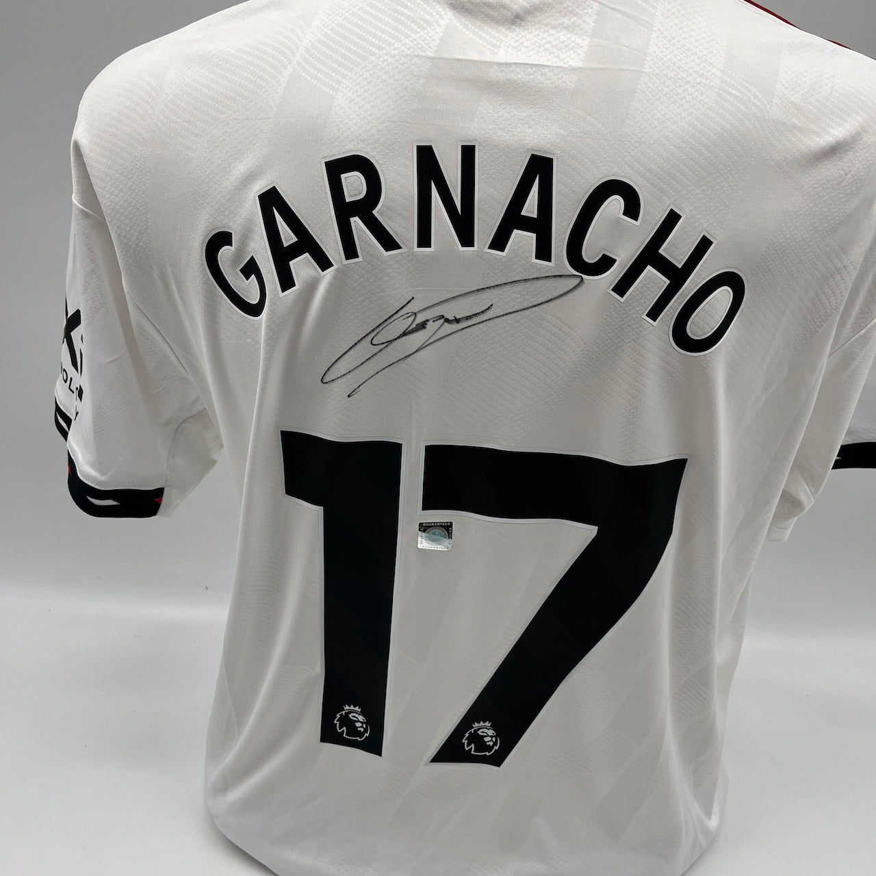 Manchester United Trikot Alejandro Garnacho signiert Autogramm Adidas COA L