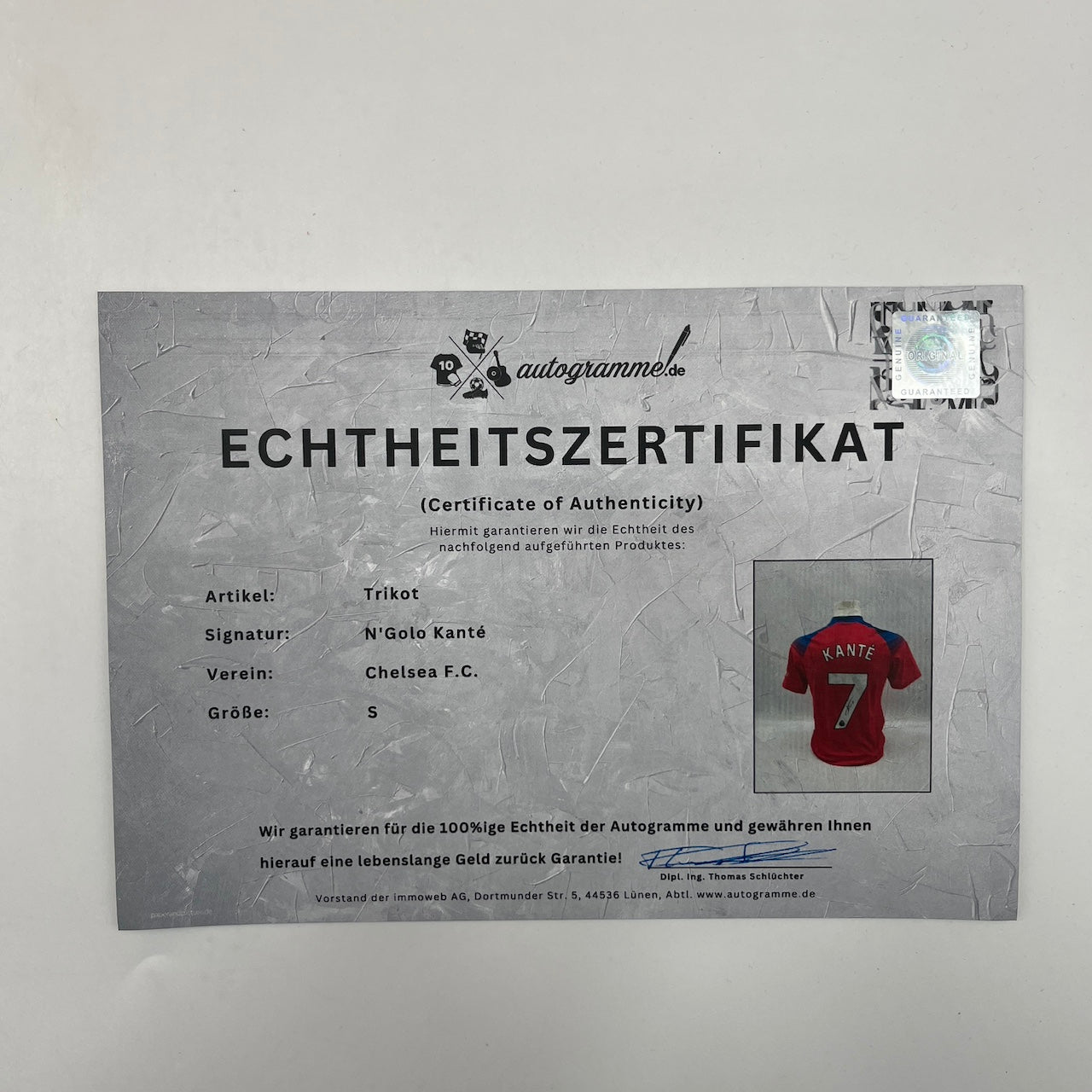 FC Chelsea Trikot N’Golo Kante signiert Autogramm Nike S