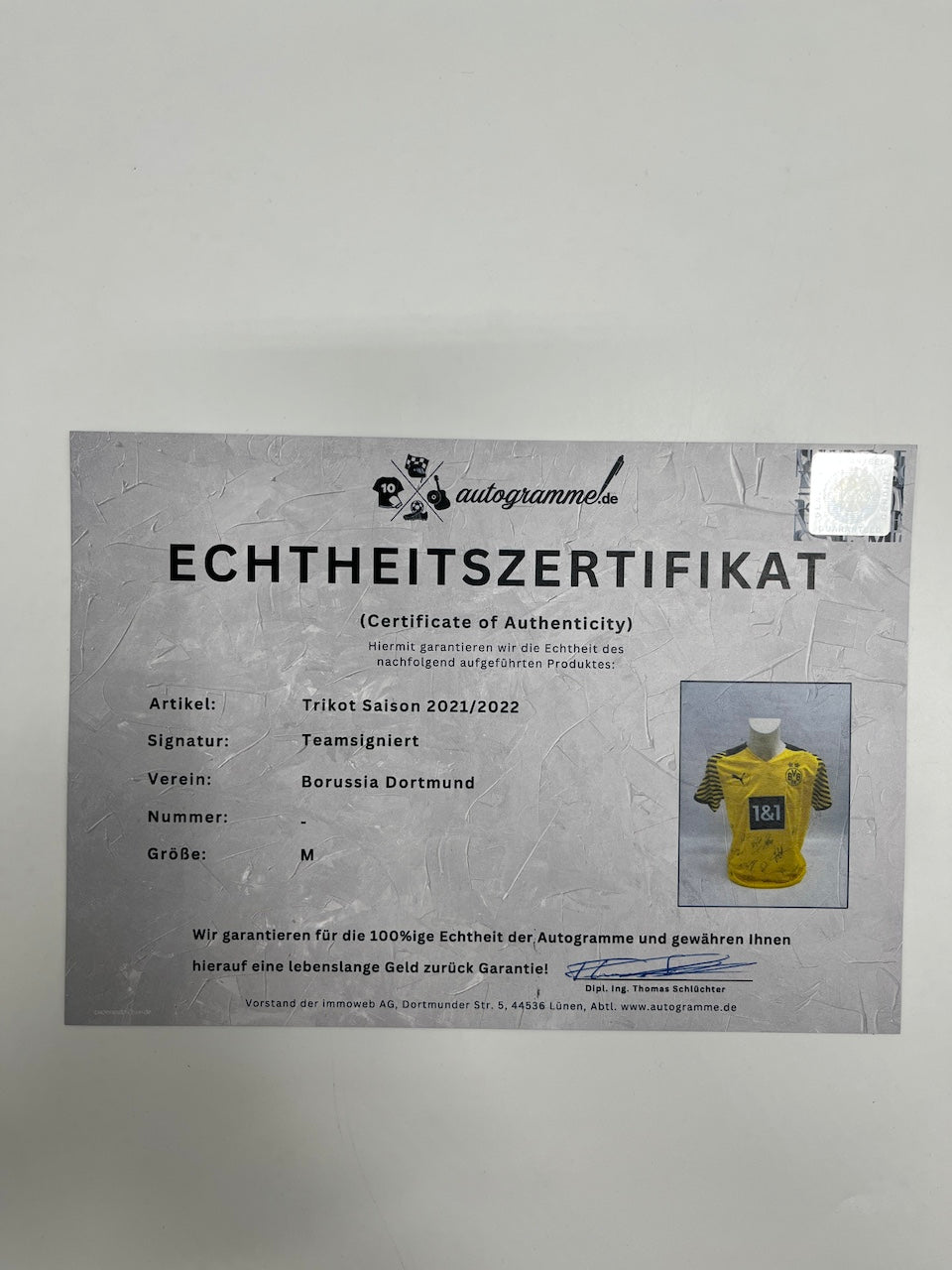 BVB Trikot 2021/2022 Teamsigniert Borussia Dortmund Bellingham Haaland Puma M