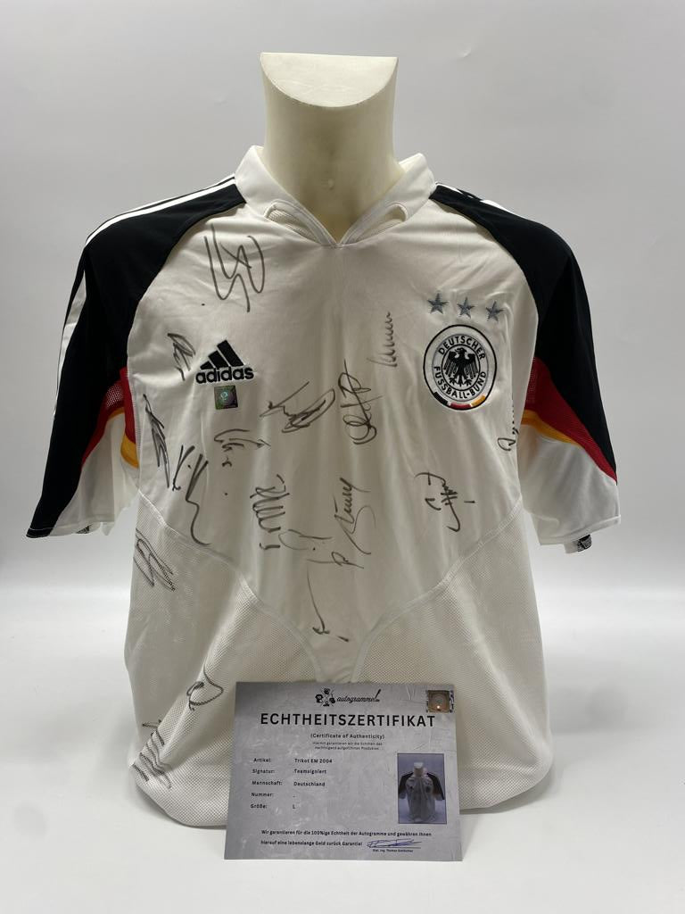 Deutschland Trikot EM 2004 Teamsigniert DFB Adidas L