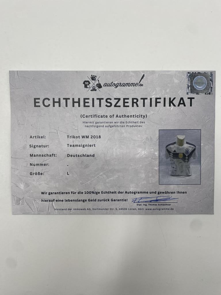 Deutschland Trikot WM 2018 Teamsigniert DFB Adidas L