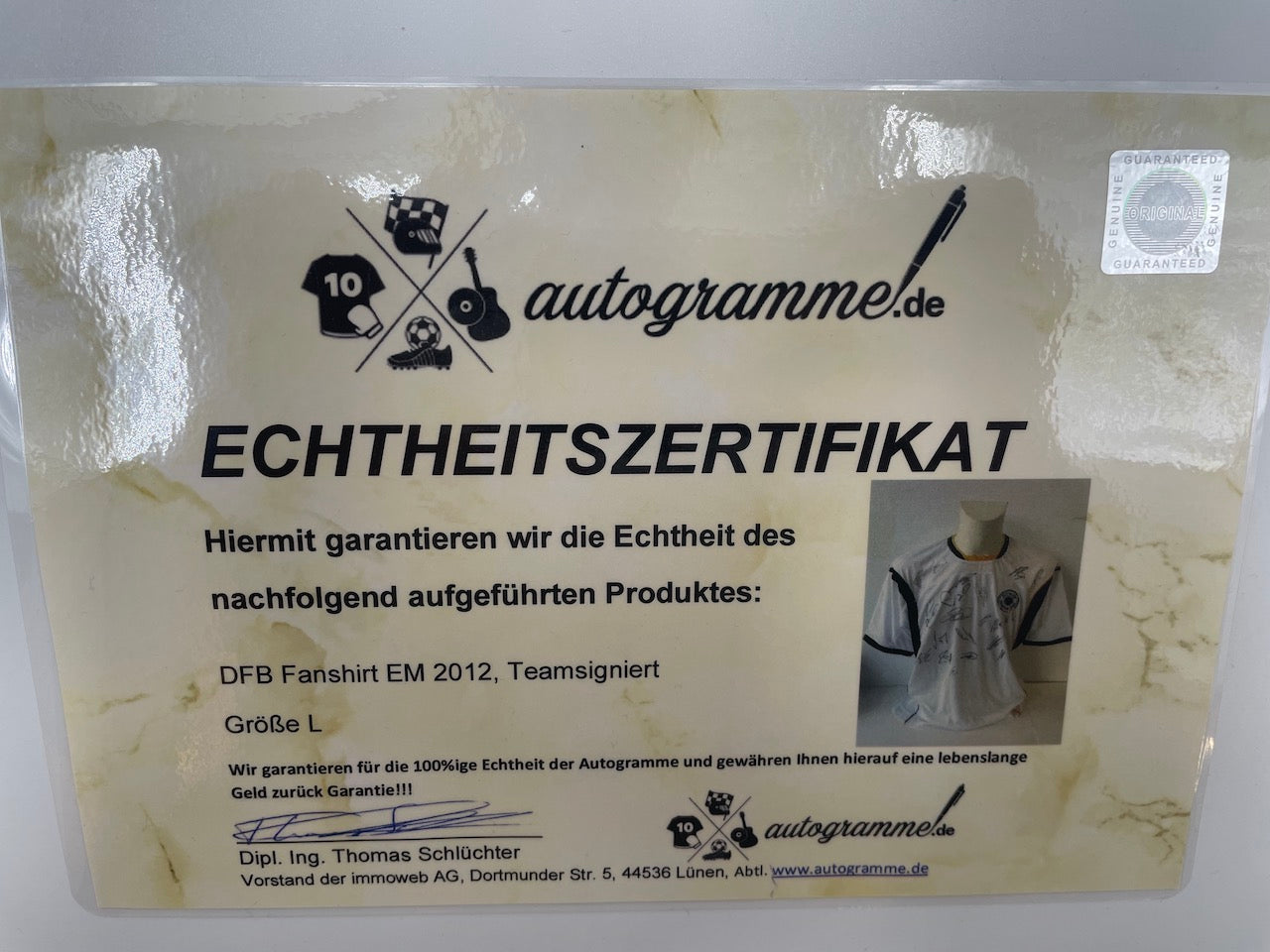 Germany fans shirt EM 2012 team signed DFB football autograph autograph coa adidas new l