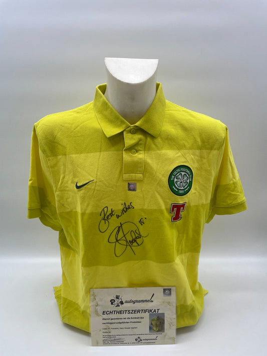 Celtic Glasgow Poloshirt Gary Hooper signiert COA Nike Scotland XL
