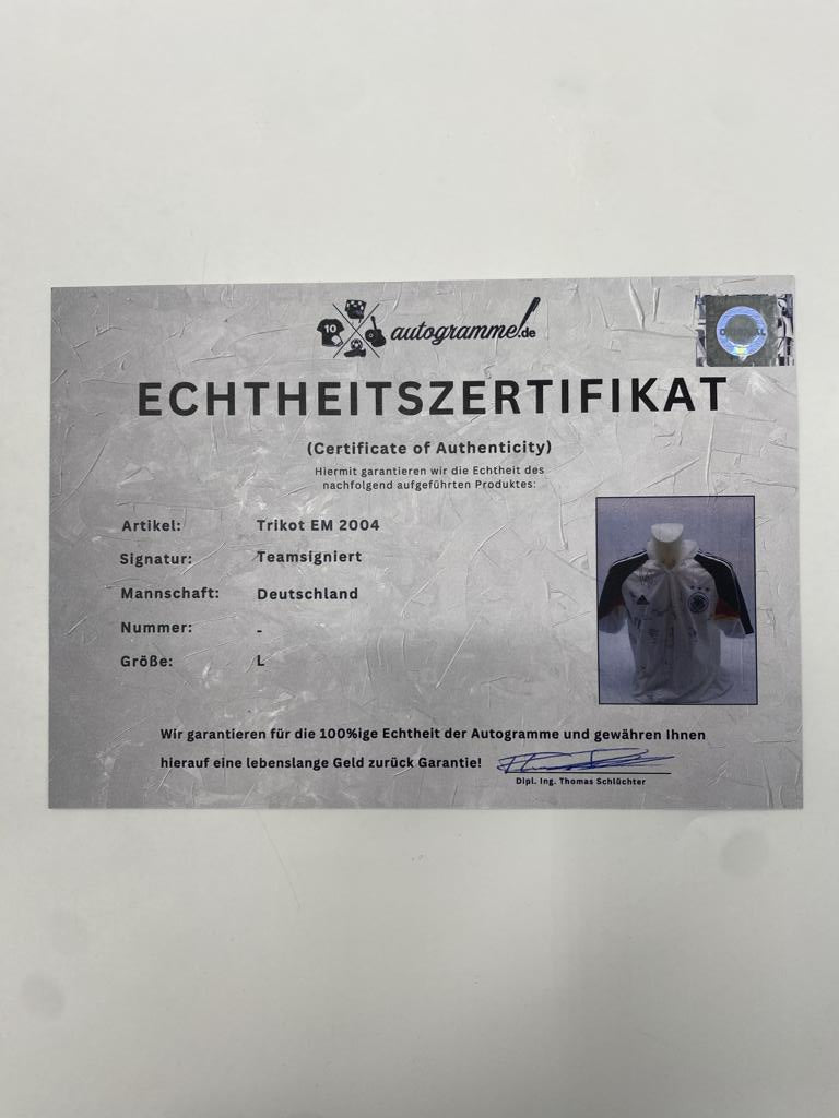 Deutschland Trikot EM 2004 Teamsigniert DFB Adidas L