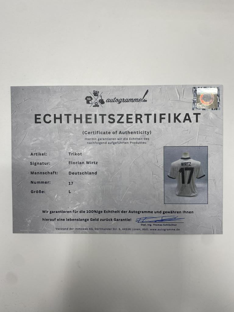 DFB Trikot Jamal Musiala signiert COA Deutschland Autogramm Adidas XL