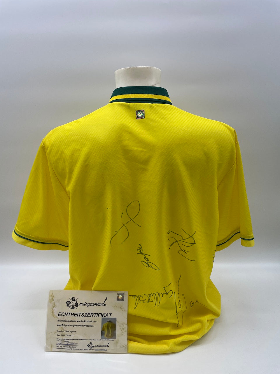 Brazil jersey 1996 team signed Coa Football Umbro Brasil Autogram XL